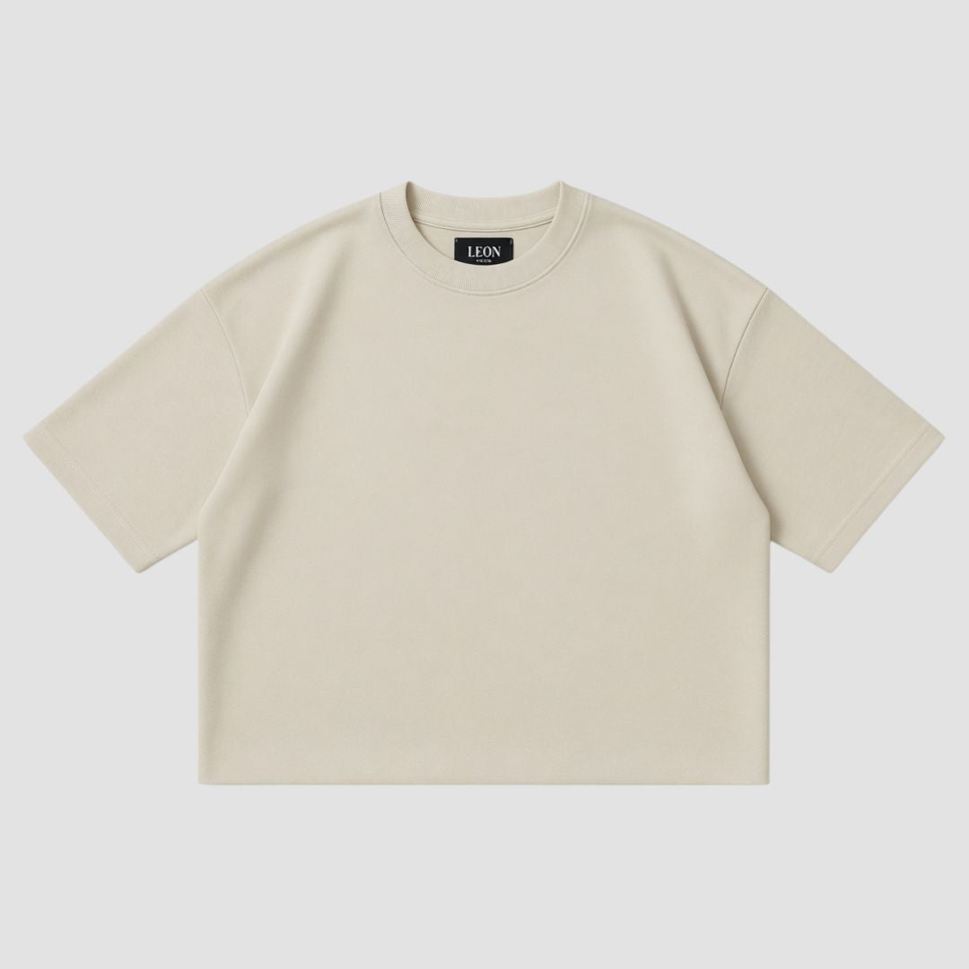 ''CREAM'' Oversized Heavyweight Drop Shoulder T-Shirt.