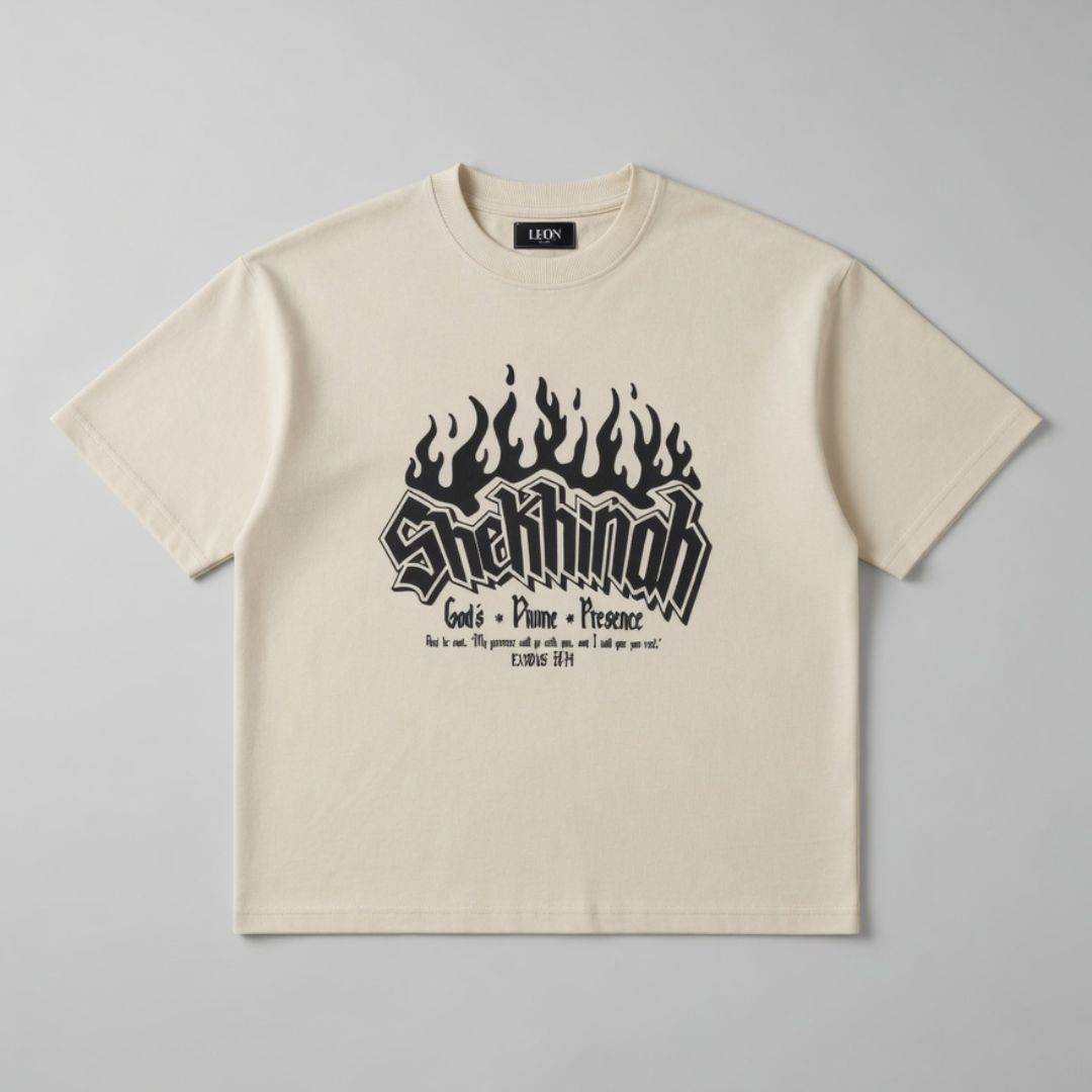 ''CREAM'' Oversized Heavyweight Drop Shoulder T-Shirt.