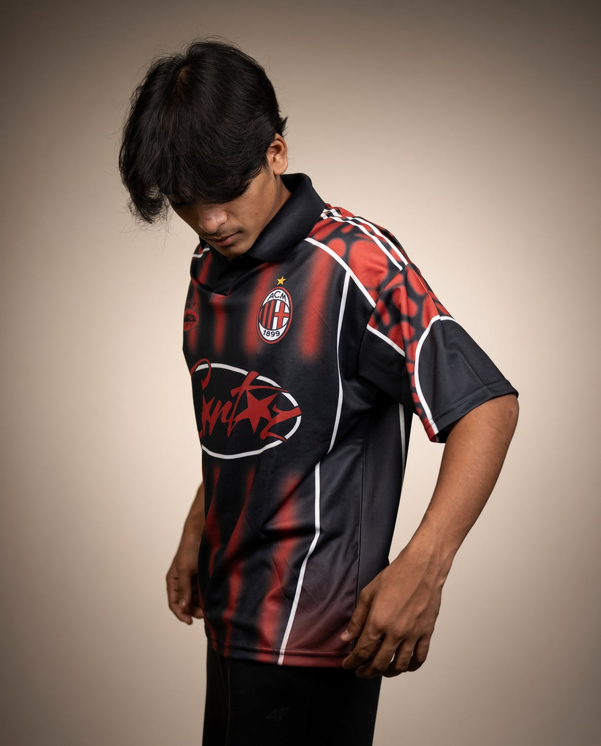 AC Milan Inspired Retro Graphic Jersey