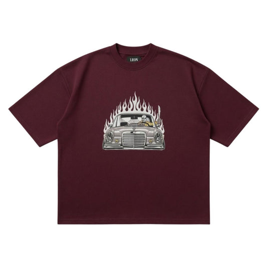 ''MAROON'' Oversized Heavyweight Drop Shoulder T-Shirt.