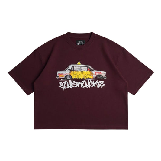 ''MAROON'' Oversized Heavyweight Drop Shoulder T-Shirt.