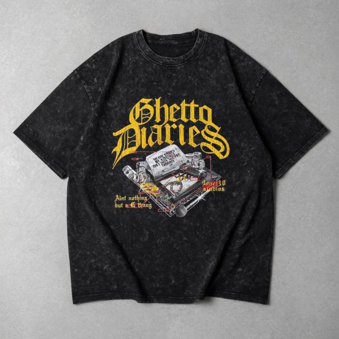 ''ACIDWASH'' Oversized Heavyweight Drop Shoulder T-Shirt.