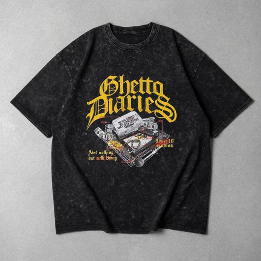 ''ACIDWASH'' Oversized Heavyweight Drop Shoulder T-Shirt.