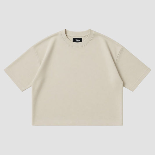 ''CREAM'' Oversized Heavyweight Drop Shoulder T-Shirt.