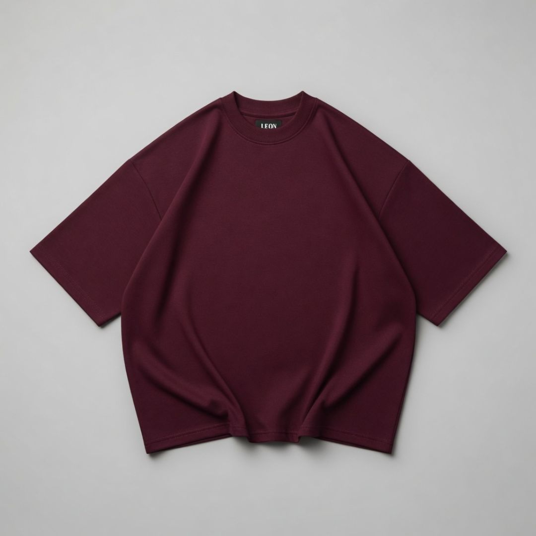 ''MARRON'' Oversized Heavyweight Drop Shoulder T-Shirt.