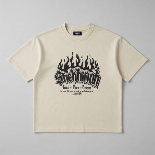 ''CREAM'' Oversized Heavyweight Drop Shoulder T-Shirt.