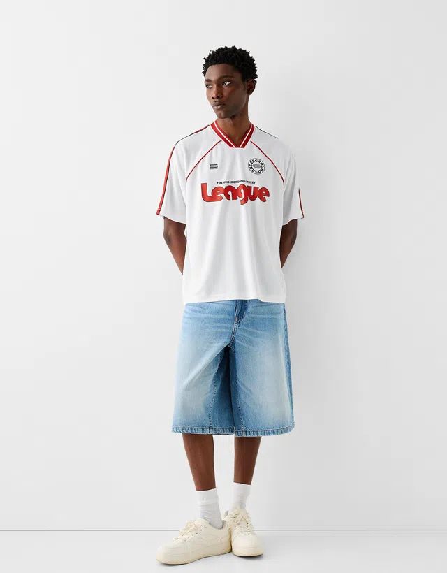 Underground League Premium Jersey Tee In White.