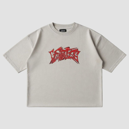 ''CREAM'' Oversized Heavyweight Drop Shoulder T-Shirt.