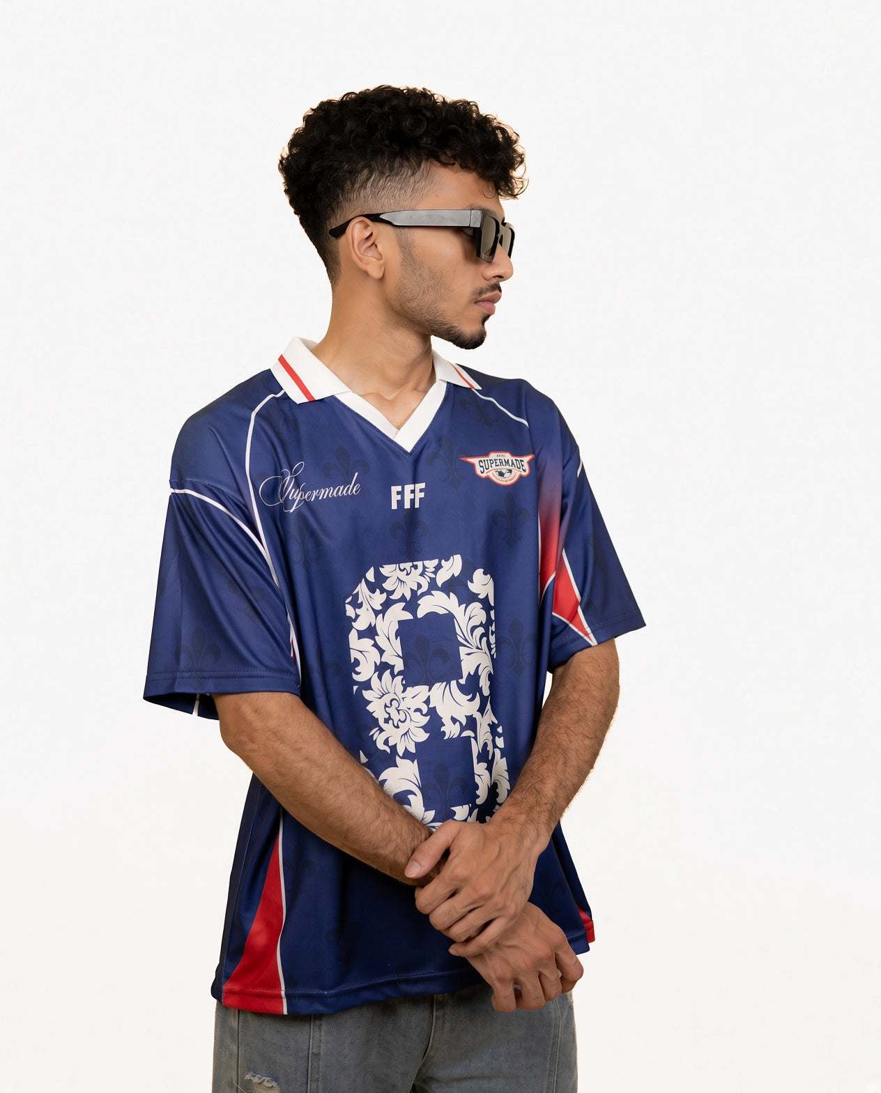 FFF - Vintage Floral Paisley Oversized Jersey (Blue) – LEON OUTFITS