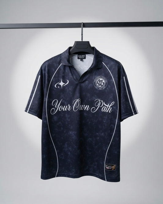 BLCKVIBE "YOP" (Your Own Path) Blokeecore Football Jersey - Black/Dark Gray