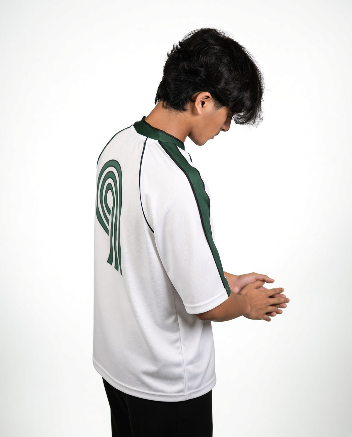 [GREEN] UNDERGROUND LEAGUE PREMIUM JERSEY TEE IN WHITE.